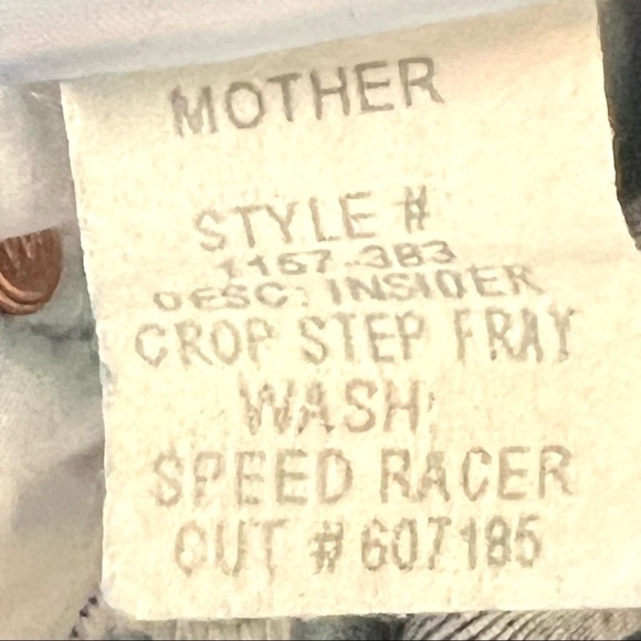 Mother Denim Insider Crop Step Fray Speed Racer Stripes Red 25 Jeans - Picture 12 of 14